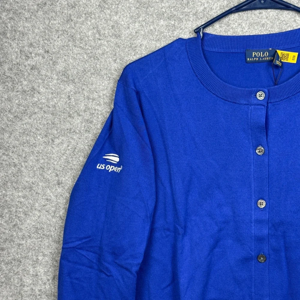 Polo Ralph Lauren Womens Blue US Open Cardigan Sweater Button Front Size L - Picture 6 of 11